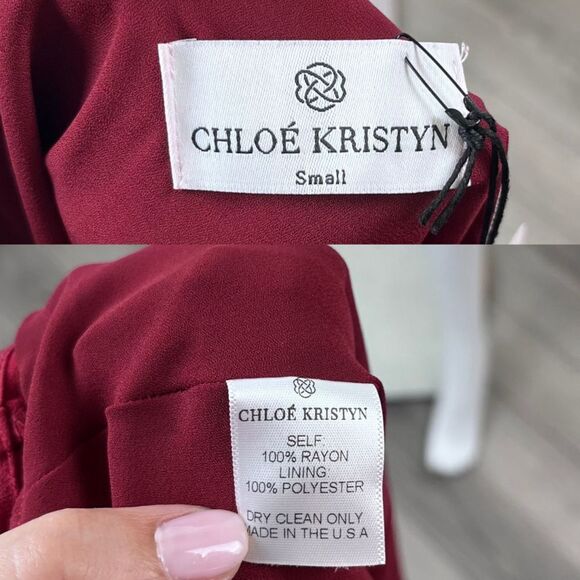 Chloe Kristyn Size S Bettina Benson Camille Red Satin Holiday Party Cami NEW Top - Picture 6 of 14